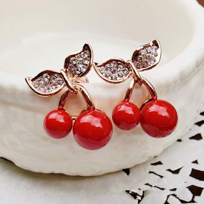 Fashion With Sweet Cherry Color Diamond Pearl..