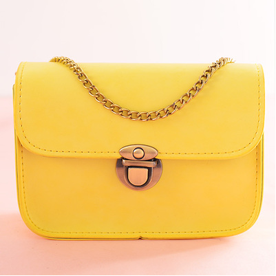 A Summer Bag Chain Bag Mini Small Bag Lady Small Bag Satchel Diagonal Single Shoulder Bag(color: Yellow)