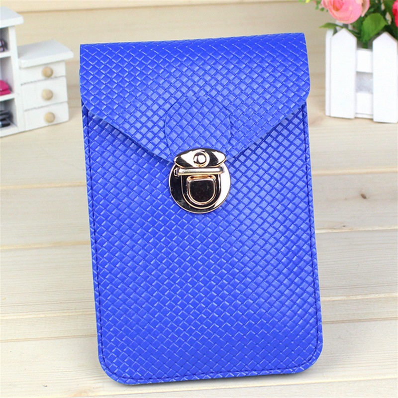The Ms. Fashion Diagonal Packet Mini Shoulder Bag Phone Package Packet Purs（colour: Navy Blue）