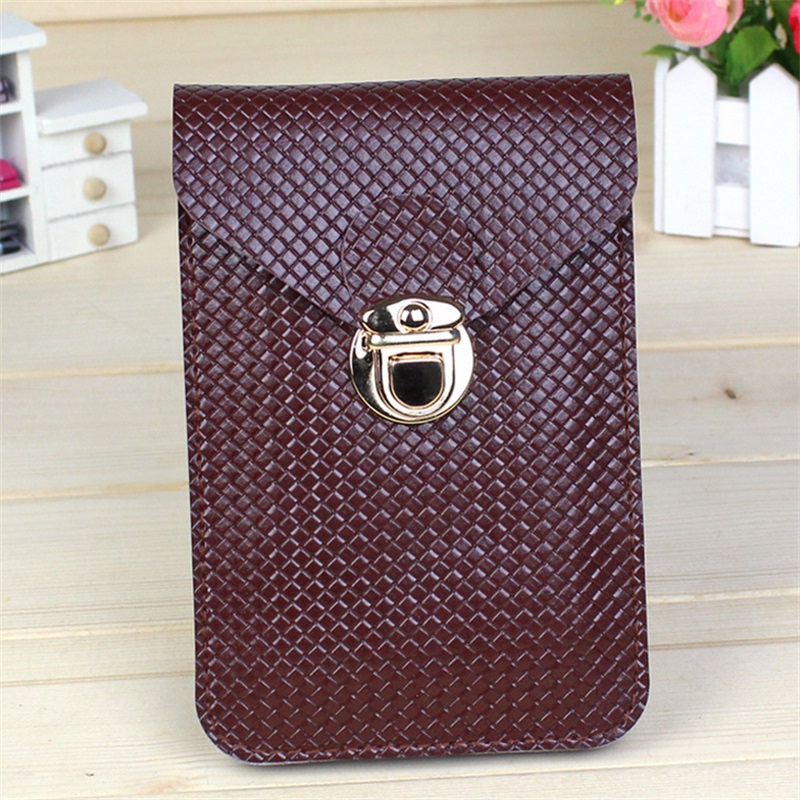 The Ms. Fashion Diagonal Packet Mini Shoulder Bag Phone Package Packet Purs（colour: Brown）