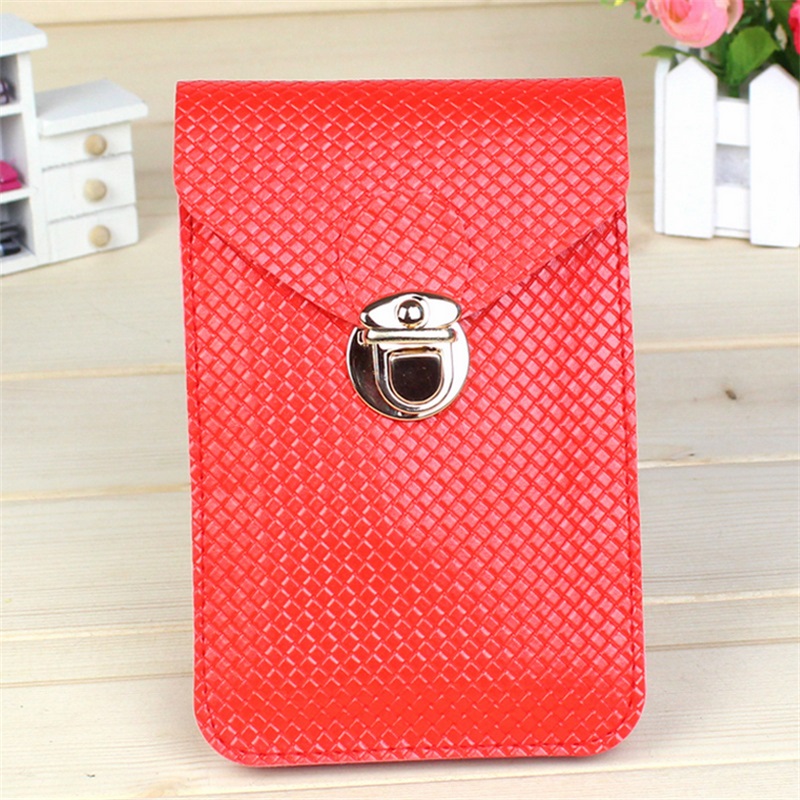 The Ms. Fashion Diagonal Packet Mini Shoulder Bag Phone Package Packet Purs（colour: Red）